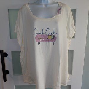 Hue Gardenia Color Couch Cardio Pajama Shirt Size 3X Women's NEW